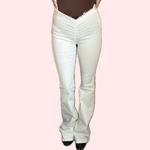 BDG Cream Raw Waist Pants